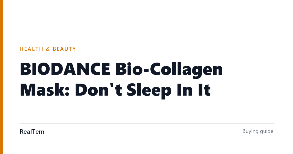 BIODANCE Bio-Collagen Mask: Don’t Sleep In It