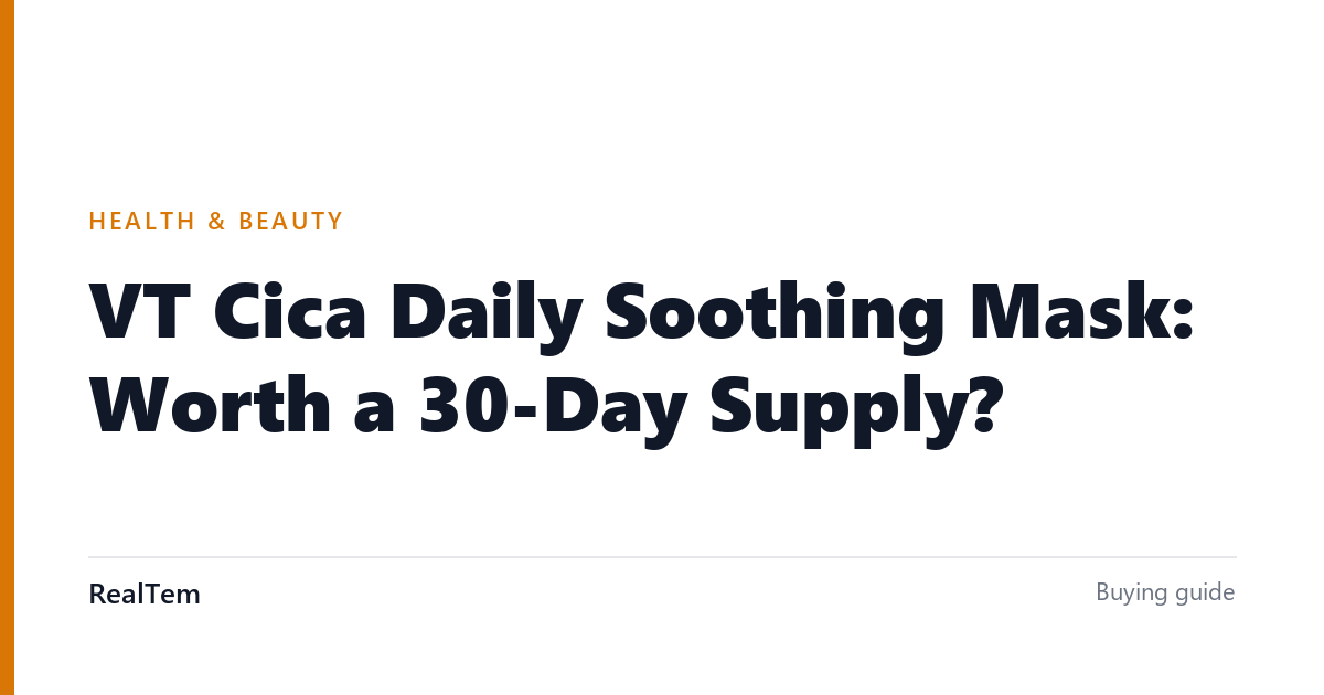 VT Cica Daily Soothing Mask: Worth a 30-Day Supply?