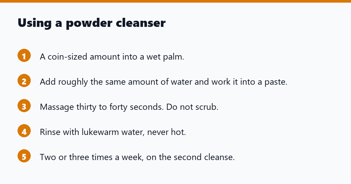 Using a powder cleanser