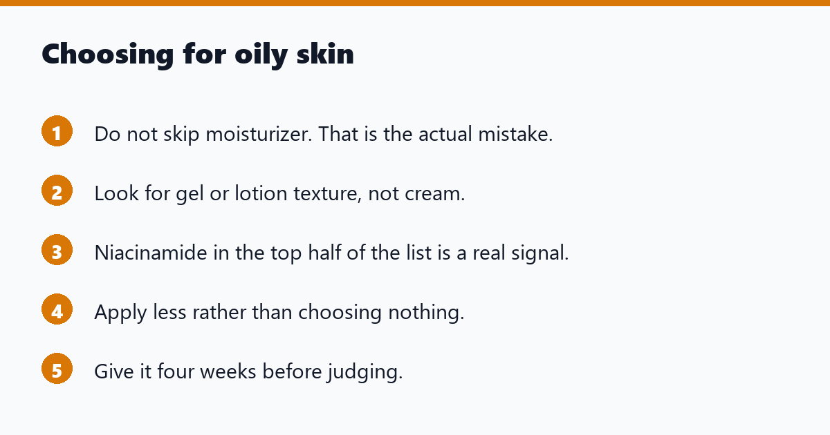 Choosing for oily skin